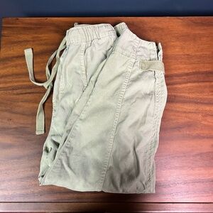 Zara Women's Sage Green Slouchy Drawstring Pants | Size XS